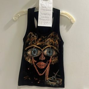 One of a kind hand painted tank top size medium